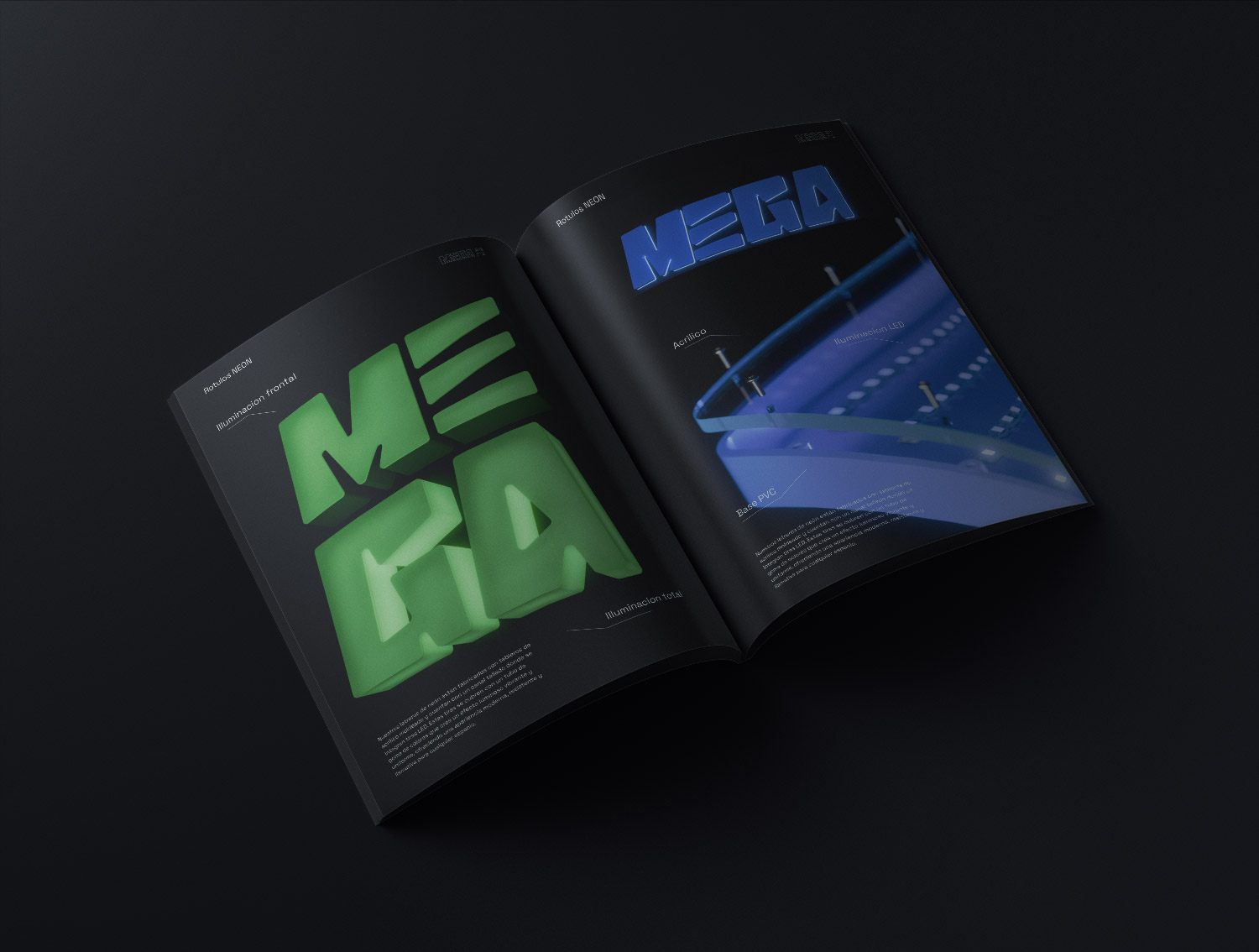 Open MEGA magazine spread