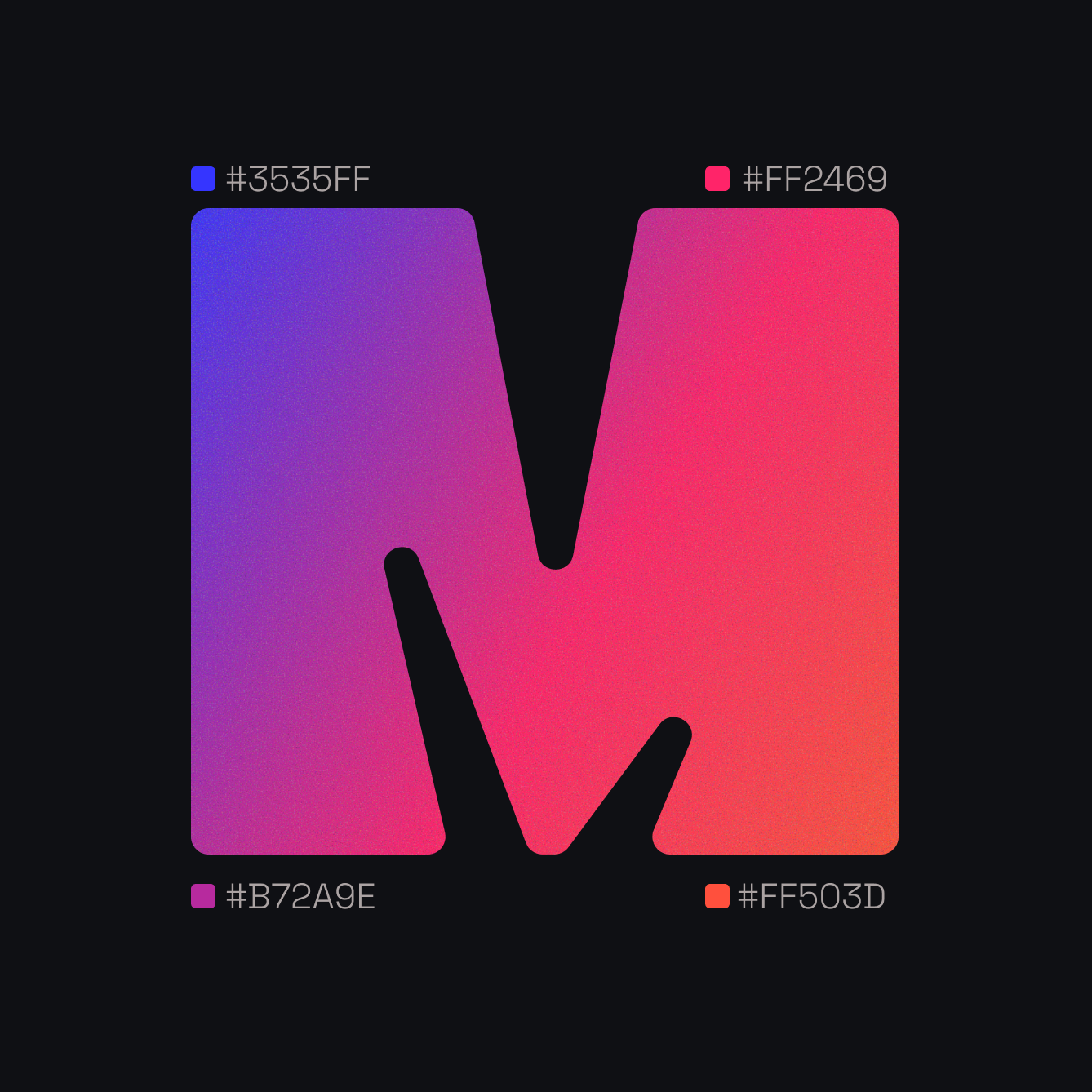 MegaPublic gradient color palette with hex values