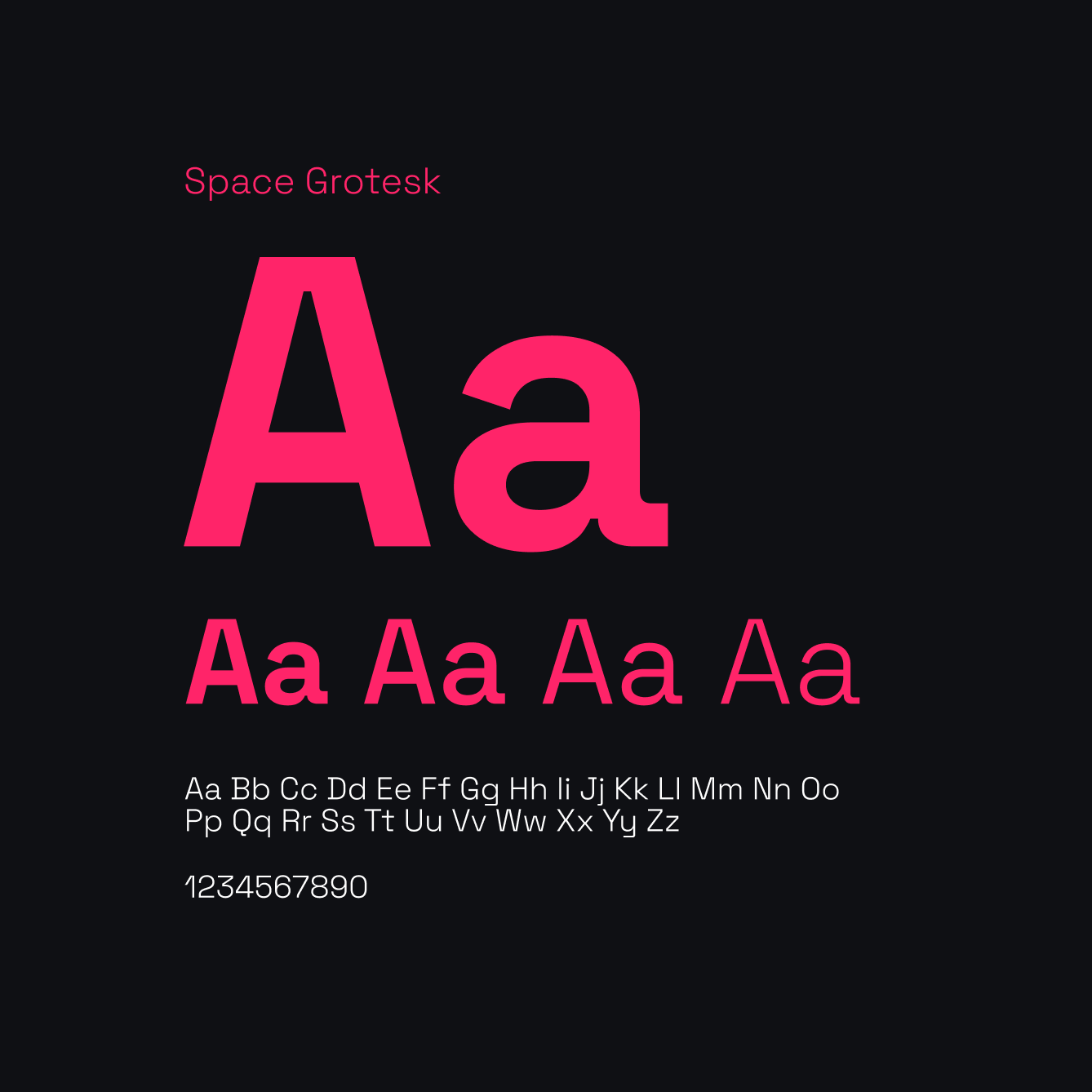 MegaPublic Space Grotesk typography specimen